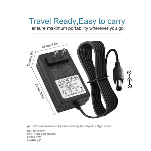 16V 2A AC DC Power Supply Adapter Charger Compatible for Altec Lansing IMW888 IMW888s IMW645 IMW778 IMT804N Big Super LifeJacket Wireless Waterpro...