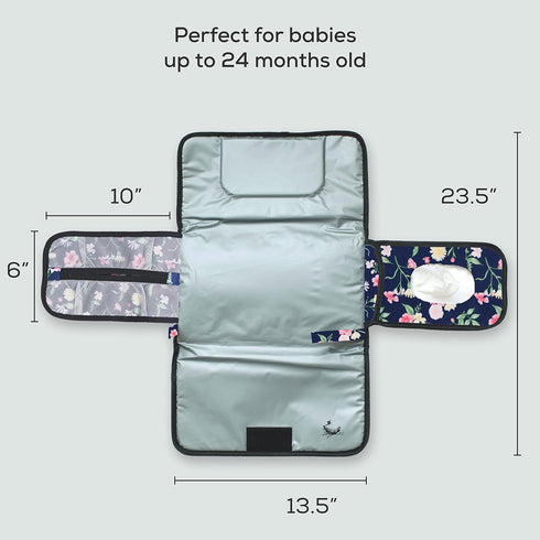 First Landings Portable Diaper Changing Pad - Convenient Travel Changing Pad and Wipe Holder - Portable Changing Pad - Navy...