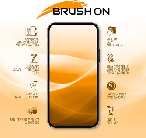 BRUSH ON Liquid Glass Screen Protector With $250 Coverage | Wipe On Scratch and Shatter Resistant Nano Protection for All Phones Tablets and Smart...