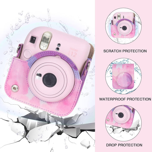 Protective Case for Fujifilm Instax Mini 12 Instant Camera - With Light-sensitive Holes, Lower Right Lens Fit, Specially Designed for Mini 12 Came...