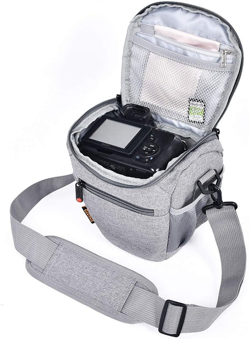 FOSOTO Compact DSLR Camera Bag Shoulder Crossbody Case Compatible for Canon EOS Rebel T6 T7 T8i T100 SL3 XTi 4000D 2000D Nikon D5600 D3400 D3500 P...