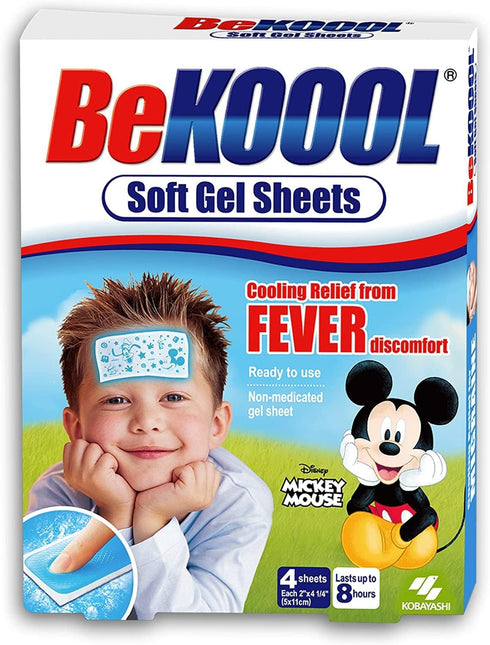 Be Koool: Kids 8 Hour Soft Gel Sheets w/Cooling Relief Fever Reducer, 4 Count (Pack of 5)...