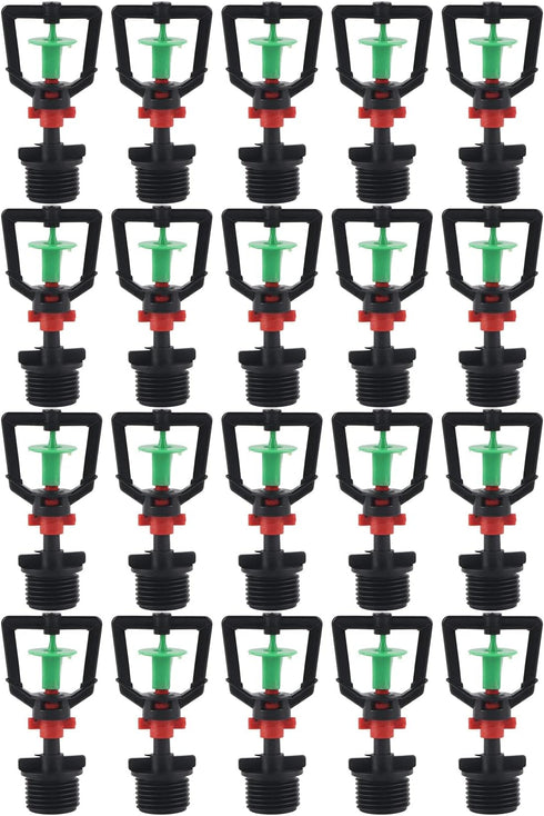 20 Garden Irrigation Nozzles, 360° Swivelling Irrigation Sprinklers, Atomised Rotary Irrigation Nozzles with G1/2 Male Thread for Greenhouse Garde...