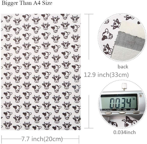 6pcs 7.7" x 12.9" (20 cm x 33 cm) Black White Series Cow Pattern Faux Leather Sheet Synthetic Leather Sheets Assorted for Earrings Hair Bows Makin...