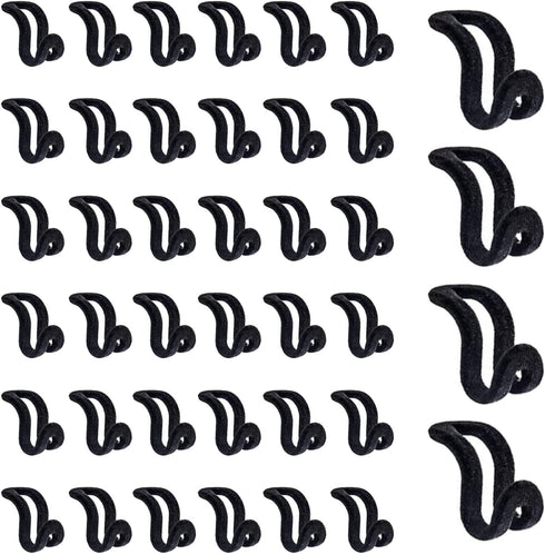WARMBUY Velvet Hanger Connector Hooks for Closet Space Saving Cascading Hanger Organizer, Black, 40 Pack...