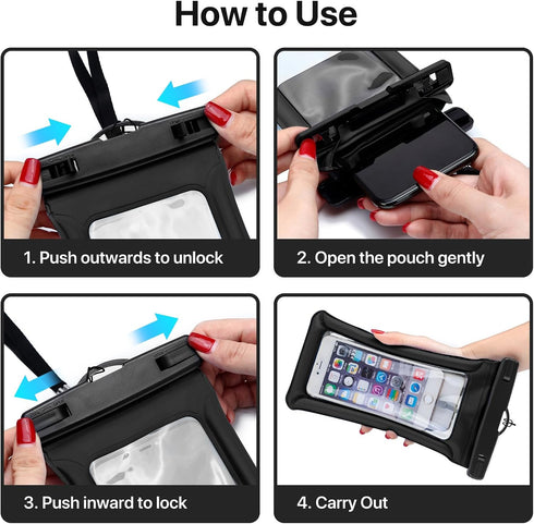 Diaclara Waterproof Phone Pouch, IP68 Floating Waterproof Phone Case with Lanyard for iPhone 15 Pro Max 14 Galaxy S24 Ultra, Underwater Screen Tou...