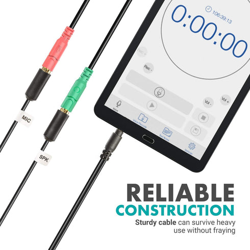 Movo TCB1 3.5mm TRS (Female) Microphone to TRRS (Male) Smartphone Adapter with Headphone Jack for iPhone and Android...