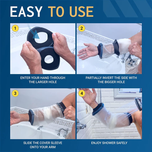 FIGHTECH PICC Line Shower Cover | Available in 3 Sizes | Reusable IV & PICC Line Sleeve | Waterproof Cast Cover for Elbow | PICC Line Covers for U...