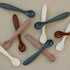 Rust and Charcoal Silicone Spoon Set by Mebie Baby, 2 Pack, Silicone Baby and Toddler Spoons for Snacks and Meal Time, Great Feeding Spoons for Ba...