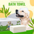 Bamboo Pet Towel 10 PCS - Reusable Bamboo Paper Towels for Dogs, Cats and Other Pets are Machine Washable Up to 5 Times | Disposable Pet Wipes for...