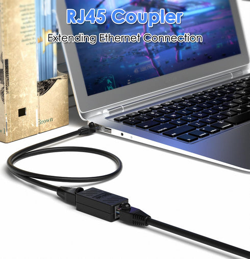 LVY Ethernet Extender RJ45 Couplers Network Cable Coupler Cat 5 Coupling Lnternet Female to Female Connector Lnline Coupler for Cat5/ Cat5e/ Cat6e...