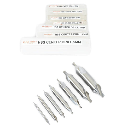 Center Drill Bits Set of 7 Pcs, M2 HSS, 60-Degree Angle Countersink Tools for Lathe Mill Metalworking`...
