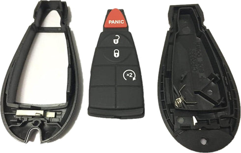Key Case Replacement for Ram Cherokee: No Chip No Battery Key Fob Fit for Dodge Ram 1500 2500 3500 Jeep Cherokee 2008 to 2023 Just a Empty Case GQ...