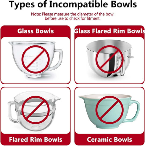 K45SS Mixers Bowl Covers for Kitchenaid Tilt-Head Stand Mixer 4.5-5 Quart, Splashproof Bowl Lid....
