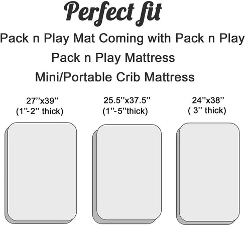 Pro Goleem Satin Pack n Play Playard Sheet Fitted 2 Pack Great for Baby Hair Silk Feeling 27x39 Inch Portable Mini Crib Sheet Playard Mattress Cov...