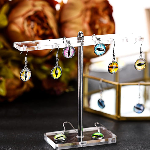 50 Pieces Earrings Wire Hooks Blanks Bezel Trays with 50 Pieces 12 mm Glass Cabochons Setting, Silver Stainless Steel Earring Blanks for DIY Jewel...