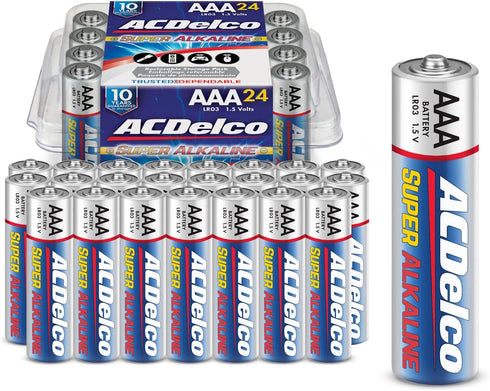 ACDelco 24-Count AAA Batteries, Maximum Power Super Alkaline Battery, 10-Year Shelf Life...