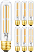 Leools T10 Led Bulb,Dimmable 6W Led Tubular Bulbs,E26 LED Edison Bulb, 60 Watt Incandescent Bulb Equivalent,Warm White 2700K, Clear Glass, E27 Lam...