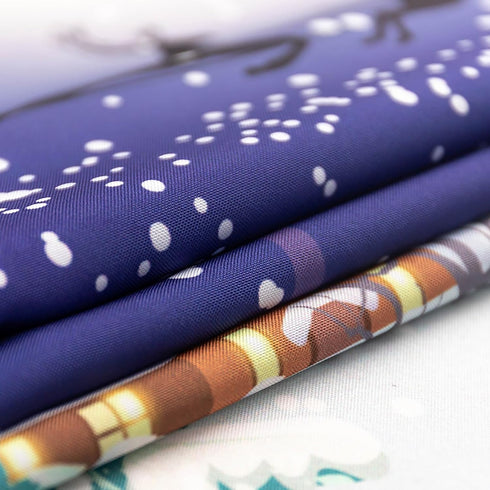 VVA Round Christmas Tablecloth - Winter Snowman Xmas Tree Santa Sleigh Moon Present Snow Stars Holiday Round Tablecloth Blue Tablecloths for Famil...