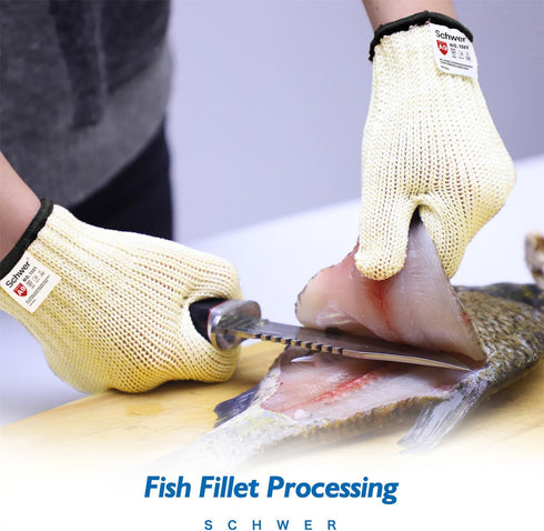 Schwer SlicePro ANSI A9 Cut Resistant Gloves PR1501, Food Grade Reliable Cutting Gloves, Mandoline Gloves for Kitchen Meat Cutting, Oyster Shuckin...
