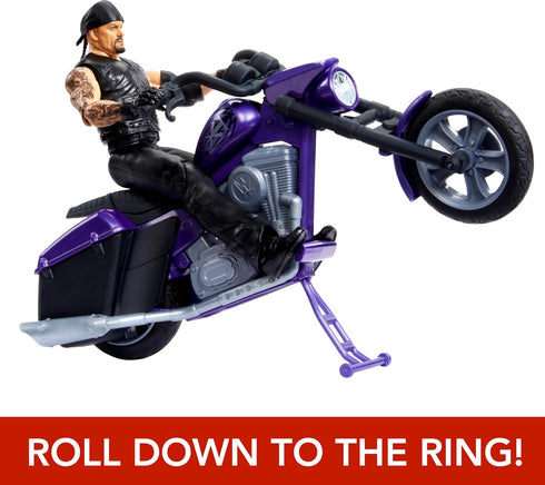 Mattel WWE Wrekkin' Action Figure & Toy Vehicle Set, Undertaker with Slamcycle Motorcycle with Lanching Action and Breakable Parts...