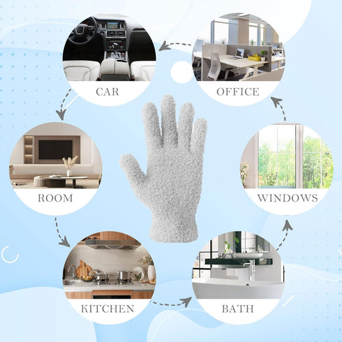 Evridwear Microfiber Gloves for Plant Dusting,Resuable Leaf Cleaning Glove for Houseplants,Blinds,Furniture and Small Objects...
