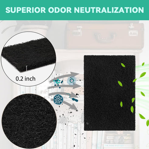 8 Pcs Charcoal Filters Compatible with Van Ness Cat Litter Box, 4.5 x 6.5Inch Replacement Activated Carbon Premium Odor Filters for Pureness F6 Ze...