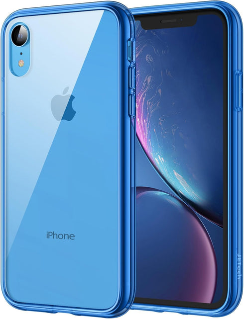 JETech Case for iPhone XR 6.1-Inch, Non-Yellowing Shockproof Phone Bumper Cover, Anti-Scratch Clear Back (Blue)...