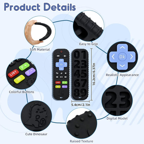 Teething Relief Teethers Toys for Babies 3-6 12 Months Gifts, Silicone Remote Control Baby Teether Bath Toys for 3 6 9 Months Newborn Infant Boy G...