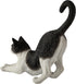Veronese Design 4 7/8 Inch Black and White Cat Stretching Resin Hand Painted Figurine...