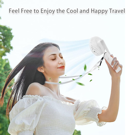 Battery Operated Portable Fan, Mini Rechargeable Handheld Fan,Small Foldable Fan,Quiet but Powerful Desk Fan Up to 10 hrs Operated Makeup Eyelash ...