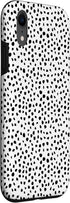 iPhone XR Popular Dalmatian Pattern, White w Brush Stroke Black Spots Case...