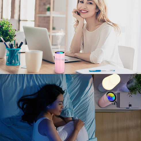 Colorful Cool Mini Humidifier, Humidifier for Car, Office Room, Bedroom,etc. Auto Shut-Off, 2 Mist Modes, Super Quiet. Pink...