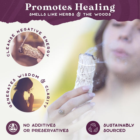 PURPLE CANYON White Sage Bundles - 3 Pack - Sage Smudge Stick for Home Cleansing Incense Healing Meditation and California Smudge Sticks Rituals -...