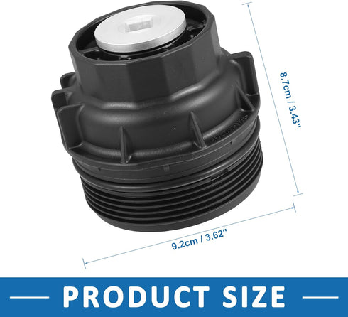 Car Engine Oil Filter Cover Oil Plug 15620-36020 with O Ring Washer Oil Filter Housing Cap Assembly Part for Toyota C-HR 2018-2019...