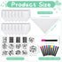 Jutom 38 Pcs DIY Baby Bibs Decorating Sets Includes 14 White Baby Bibs 10 Fabric Paint Markers 14 Stencils, 2 Ply Cotton Drool Bibs Plain Baby Sho...