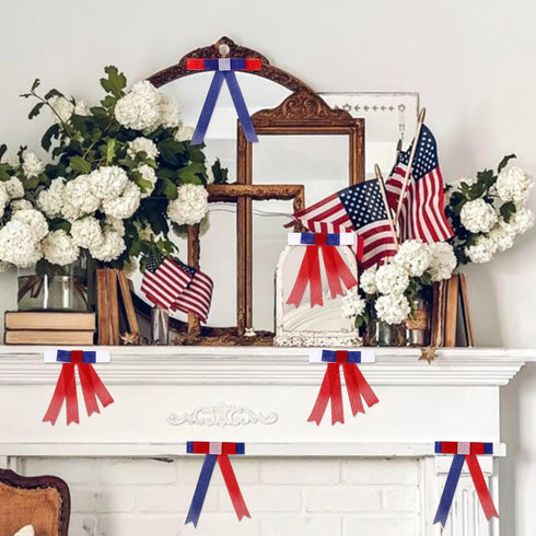 3 Rolls 24 Yards 4th of July Ribbon Rolls 1 Inch Red White Blue Gift Wrapping Ribbon Patriotic Ribbon for Independence Day DIY Crafts Wreath Bow M...