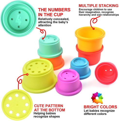 Baby Stacking Nesting Cups Toys, Montessori Toys for Toddlers 6+ Months (617-97)...