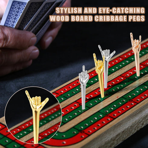 27pcs Funny Finger Cribbage Board Pegs, Fits 1/8in Holes Metal Gesture Cribbage Pegs Special Cribbage Pins Cribbage Accessories for Traditional Pe...