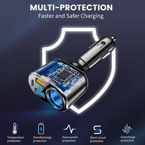 USB C Car Charger, Cigarette Lighter Splitter Adapter,PD 30W & QC3.0 Type C Car Charger,12V/24V Dual USB Type C PD Fast Car Charger Adapter Compat...