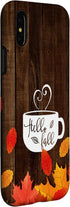 Hello Fall Coffee Mug Autumn Leaves Happy Fall Feeling Case for iPhone X/XS...
