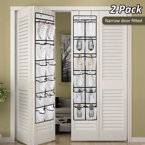 2PK 12 Large Pockets Over Door Hanging Shoe Organizer...