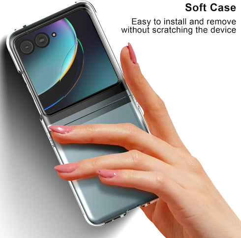 Foluu Case for Motorola Razr+ 2023, Moto Razr+ 2023 Phone Case Clear, Hard PC Back Bumper Protective Shockproof Scratch Resistant Case for Motorol...