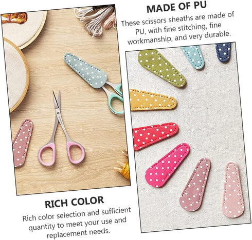 3pcs Scissors Case Embroidery Tools Embroidery Scissors Leather Cosmetic Tool Professional Shear Cases Scissors Protector for Home Pu Cover for Sc...