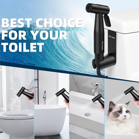 Handheld Bidet Sprayer for Toilet Portable Pet Shower Toilet Water Sprayer Seat Bidet Attachment Bathroom Stainless Steel Spray for Personal Hygie...