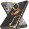 ?for Galaxy S21 Case,with Screen Protector, Built-in 360° Rotation Ring Holder Magnetic Kickstand, Plating Gold Edge Soft TPU Shockproof Protectiv...