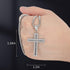 Cross Pendant for Car Rear View Mirror Decor Hanging Ornament Stainless Steel Lord's Prayer Cross Necklace Men Boys Christian Gift, Silver...