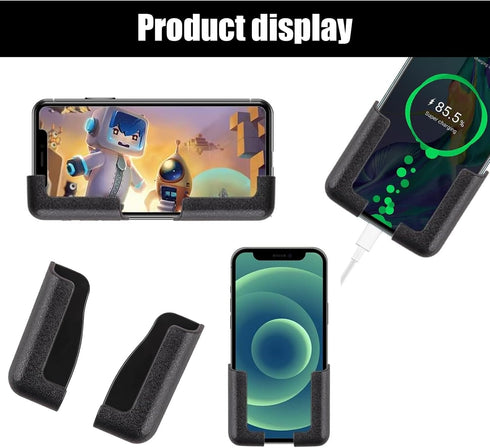 2 PCS Multifunctional Dashboard Phone Mount, Self Adhesive Car Phone Holder, Adjustable Width Car Cell Phone Holder, Car Mobile Phone Bracket (Bla...