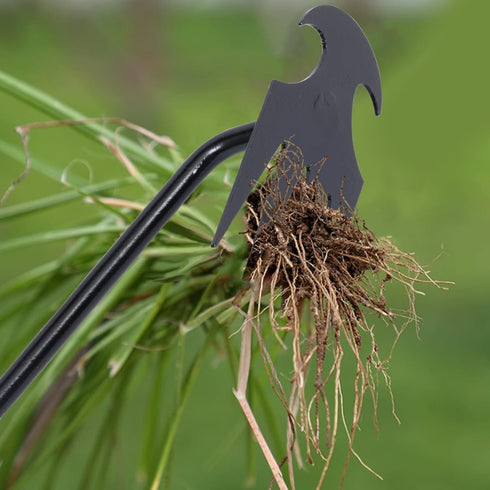 Garden Weed Pulling Tool Uprooting Weeding Tool, 4 Teeth Weed Puller Tool Manganese Steel Garden Weeder Tool for Vegetable Gardening Planting (Bla...