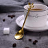 Stainless Steel Gold Leaf Coffee Spoons Creative Tableware Dessert Spoons Gold Serving Spoons Small Spoons for Condiments Mixing Sugar Stir Ice Cr...
